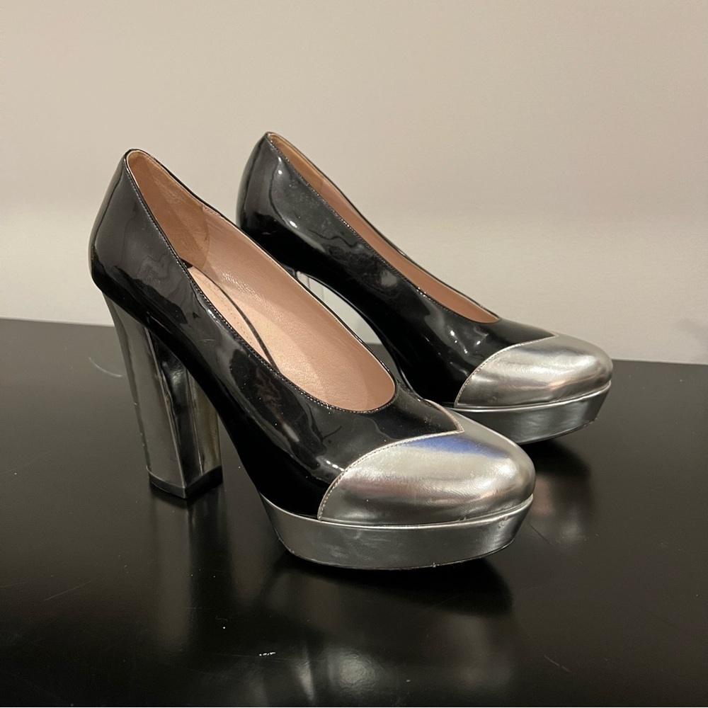 Miu Miu Patent Cap Toe Block Heels - image 2